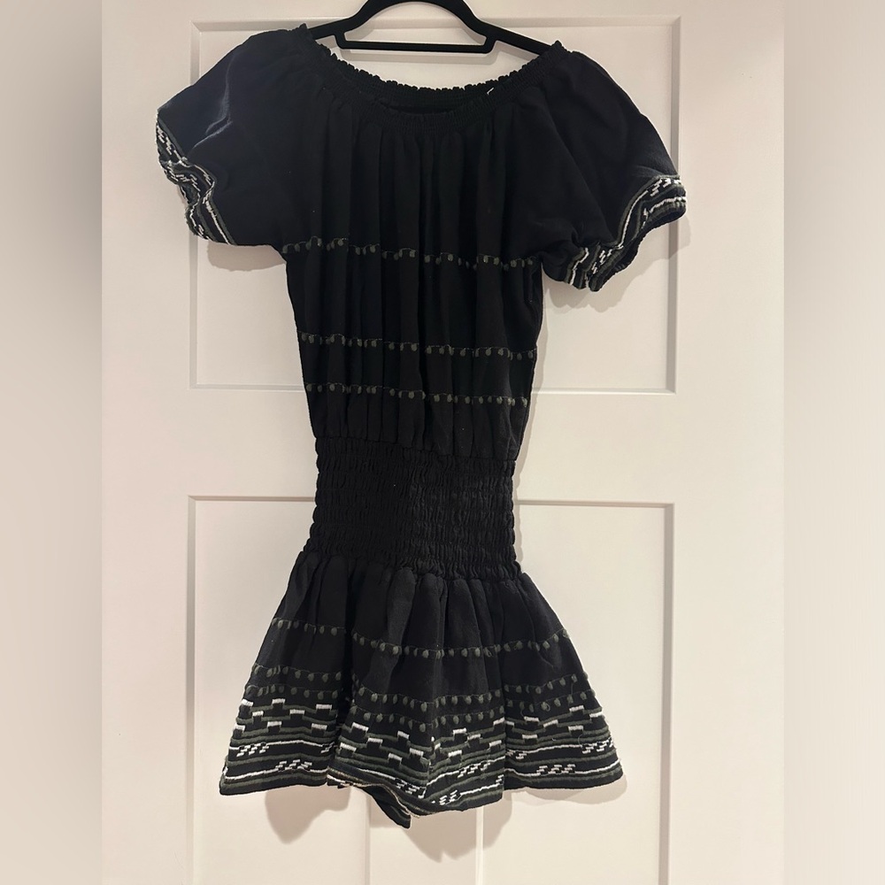 Black dress with cinched waist